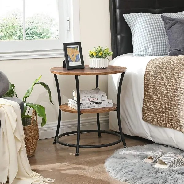 Tavolino laterale ELDUR marrone/nero