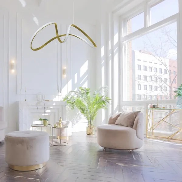 Lampadario LED su corda TESORO LED/48W/230V dorato