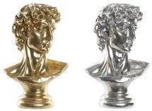 Statua Decorativa DKD Home Decor 24,5 x 17,5 x 36 cm Argentato Dorato Busto Neoclassico (2 Unità)