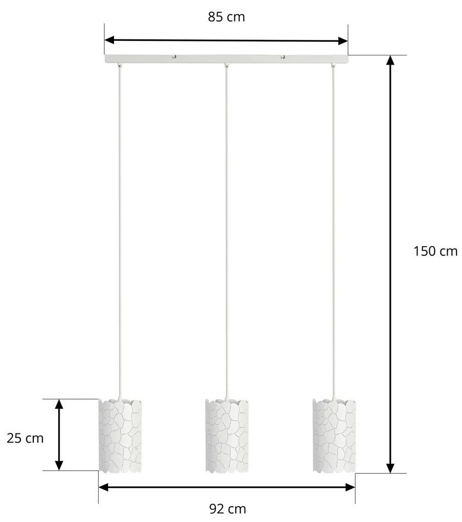 Lindby lampada a sospensione Aralena, bianco, a 3 luci, metallo