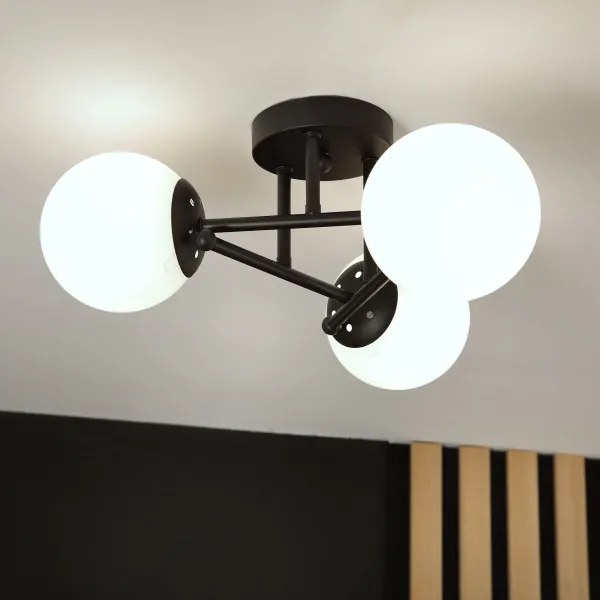 Brilagi - Lampadario da soffitto a montaggio superficiale MALIVA 3xE14/15W/230V nero/bianco