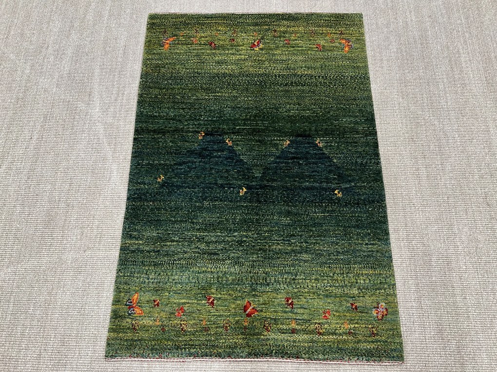 Loribaft Tappeto 100x140 Verde (Iran) Annodato A Mano