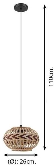 Eglo 43269 - Lampadario a sospensione con filo DONDARRION 1xE27/40W/230V