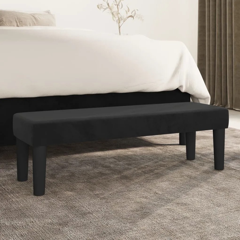Panca Nera 100x30x30 Cm İn Velluto /