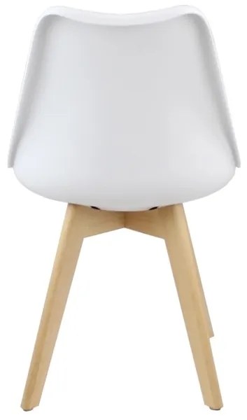 Sedia Nordica Con Gambe In Legno Bianca E Cuscino Design Moderno