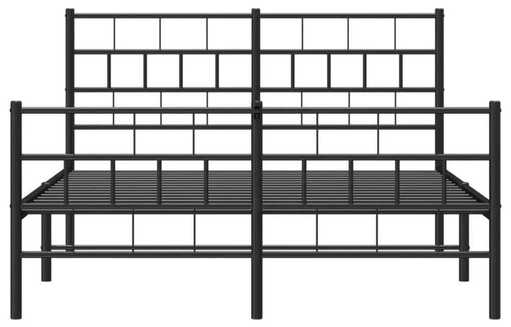 Giroletto con testiera e pediera metallo nero 120x200 cm