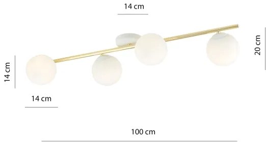 Plafoniera SPLENDI 4xE14/10W/230V bianco/oro