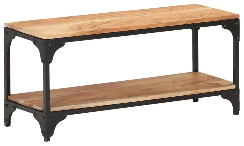 Tavolino Da Salotto 90x30x40 Cm İn Legno Massello Di Acacia /
