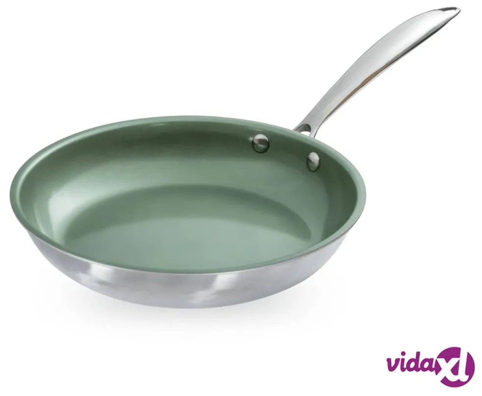 Just Vegan Padella ECO CeraVegan 28 cm in Acciaio Inossidabile Verde