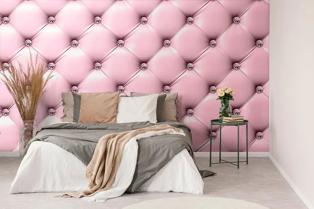 Carta da parati autoadesiva – Eleganza della pelle in rosa bonbon