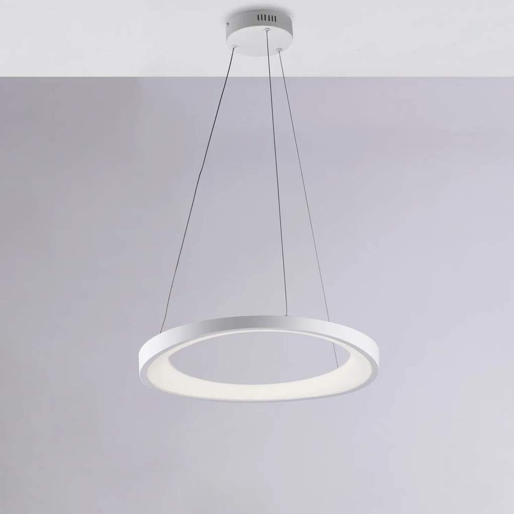 Sospensione Moderna Circolare Anna Led Integrato In Alluminio Bianco