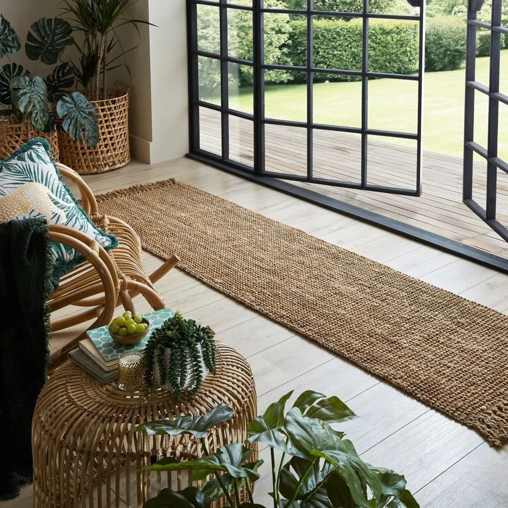Passatoia di colore naturale in iuta tessuta a mano 60x300 cm Jute Boucle – Flair Rugs