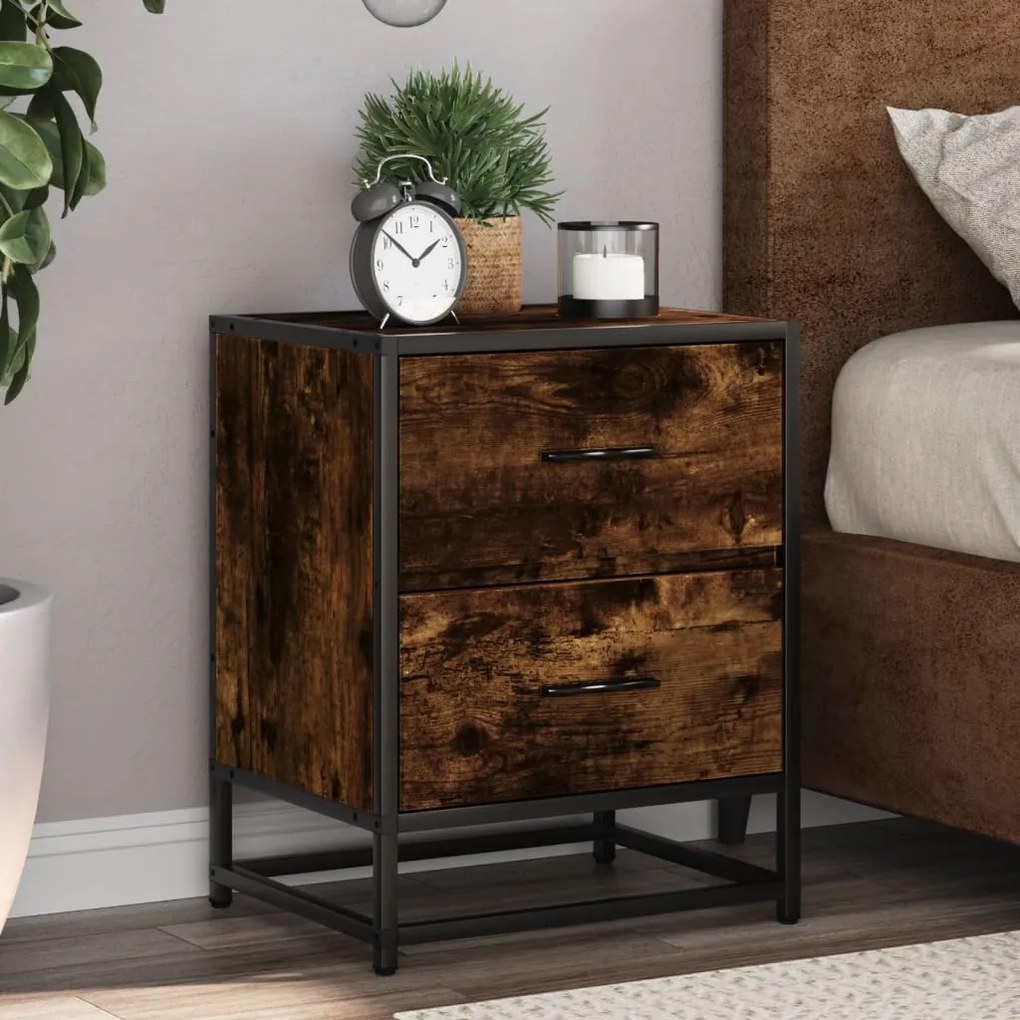 Comodini Rovere Fumo 2 Pz 40x31x50 Cm İn Truciolato /