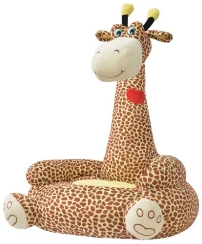 Poltrona in Peluche per Bambini Girafa Marrone