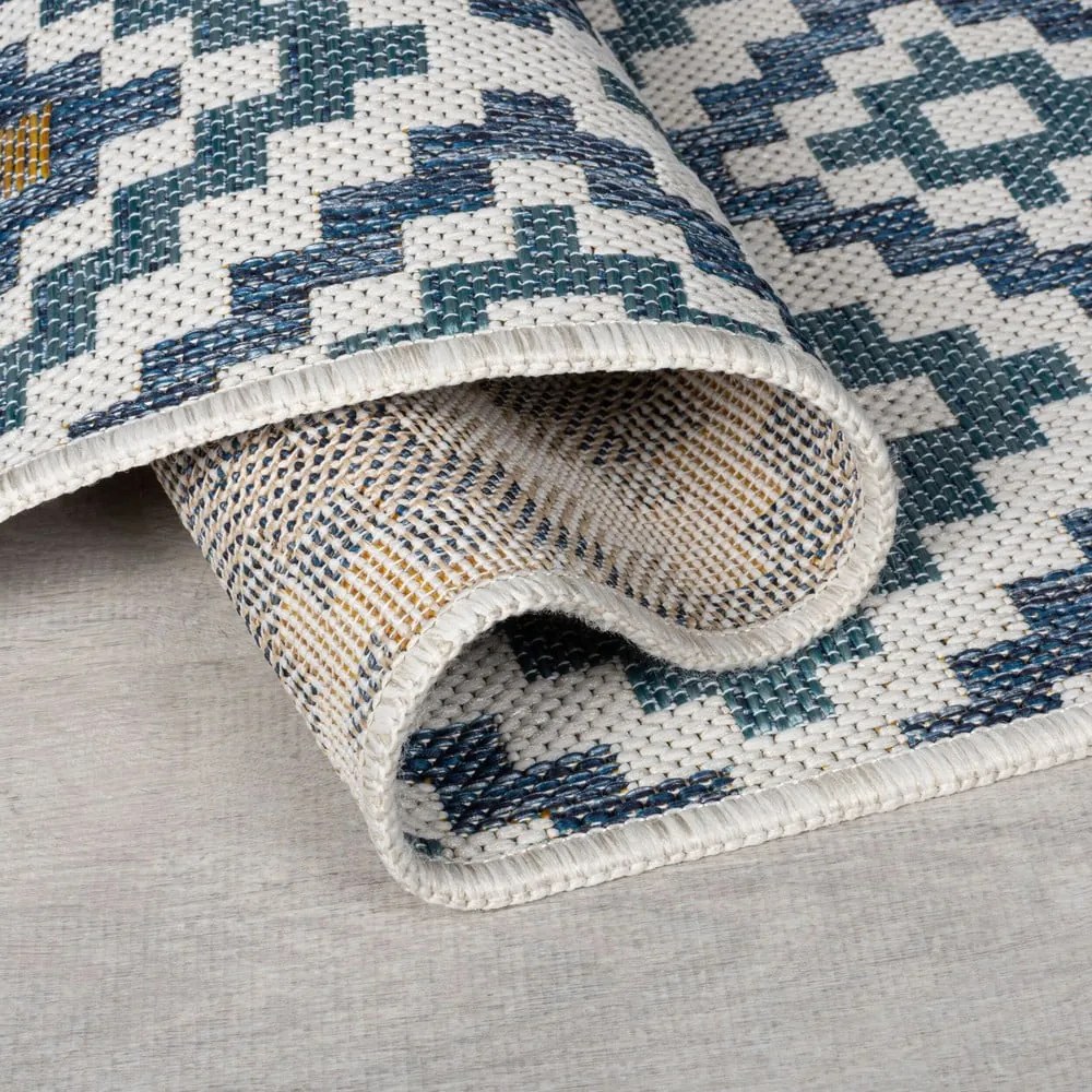 Tappeto da interno e esterno giallo e blu 200x290 cm Zia Trellis – Flair Rugs