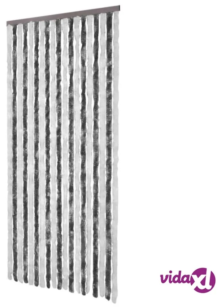 vidaXL Zanzariera Grigio e Bianco 90x220 cm Ciniglia