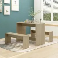 Set da Pranzo 3 pz Rovere Sonoma in Truciolato