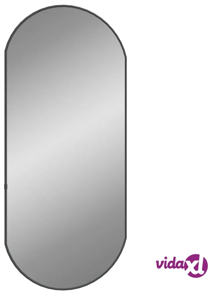 vidaXL Specchio da Parete Nero 80x35 cm Ovale