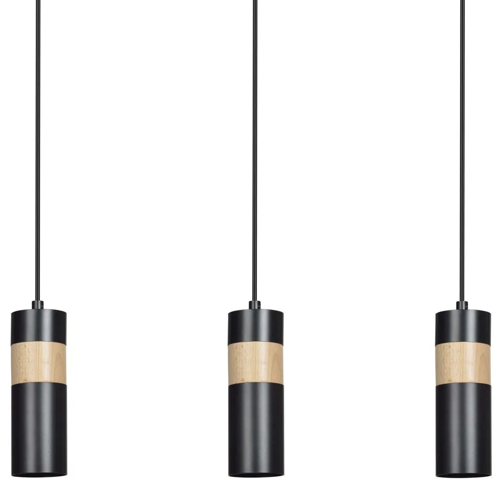 Lampadario a sospensione AKARI 3 BLACK