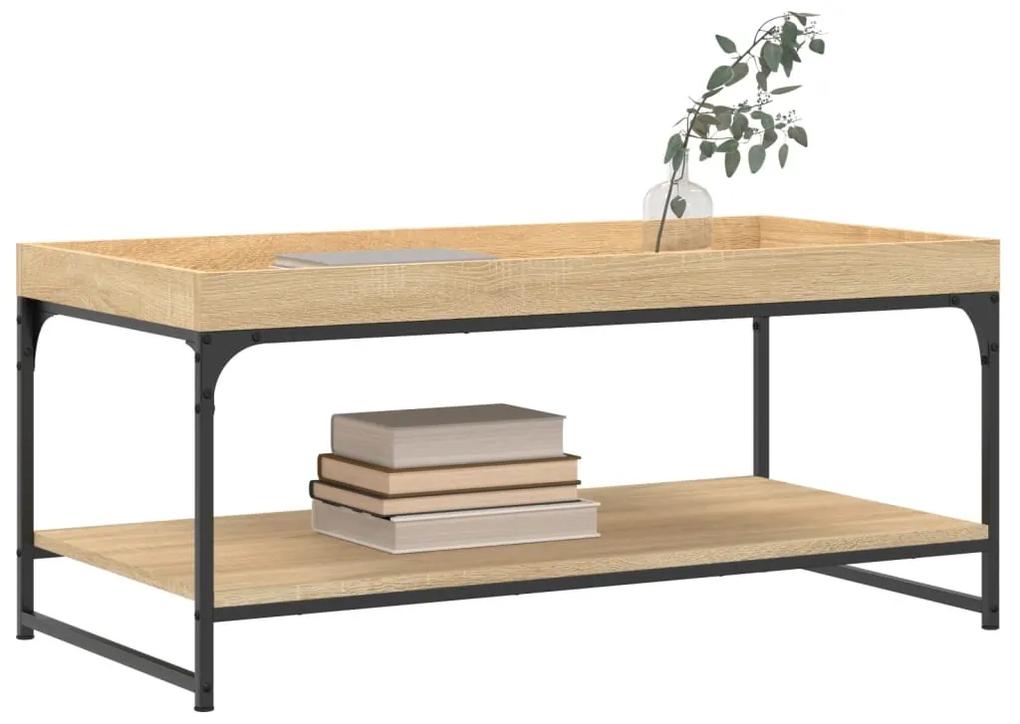 Tavolino da salotto rovere sonoma 100x49x45cm legno multistrato