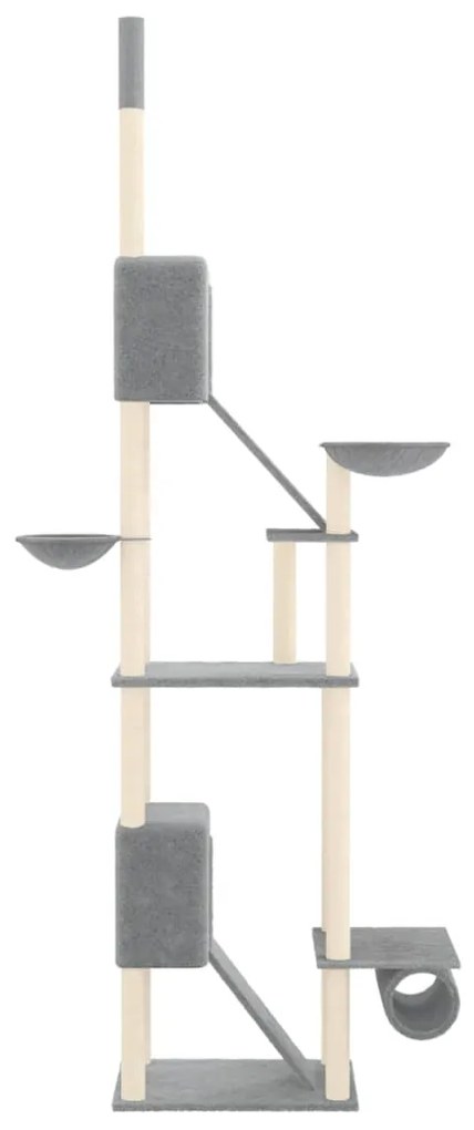 Albero per gatti pavimento soffitto grigio chiaro 277-303 cm