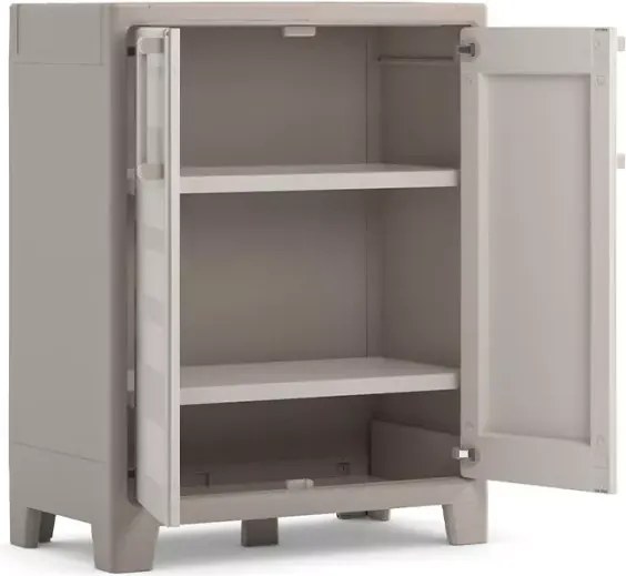 Armadio 2 Ripiani 80x44x100 cm Keter Gulliver Basso XL Sabbia e Beige...