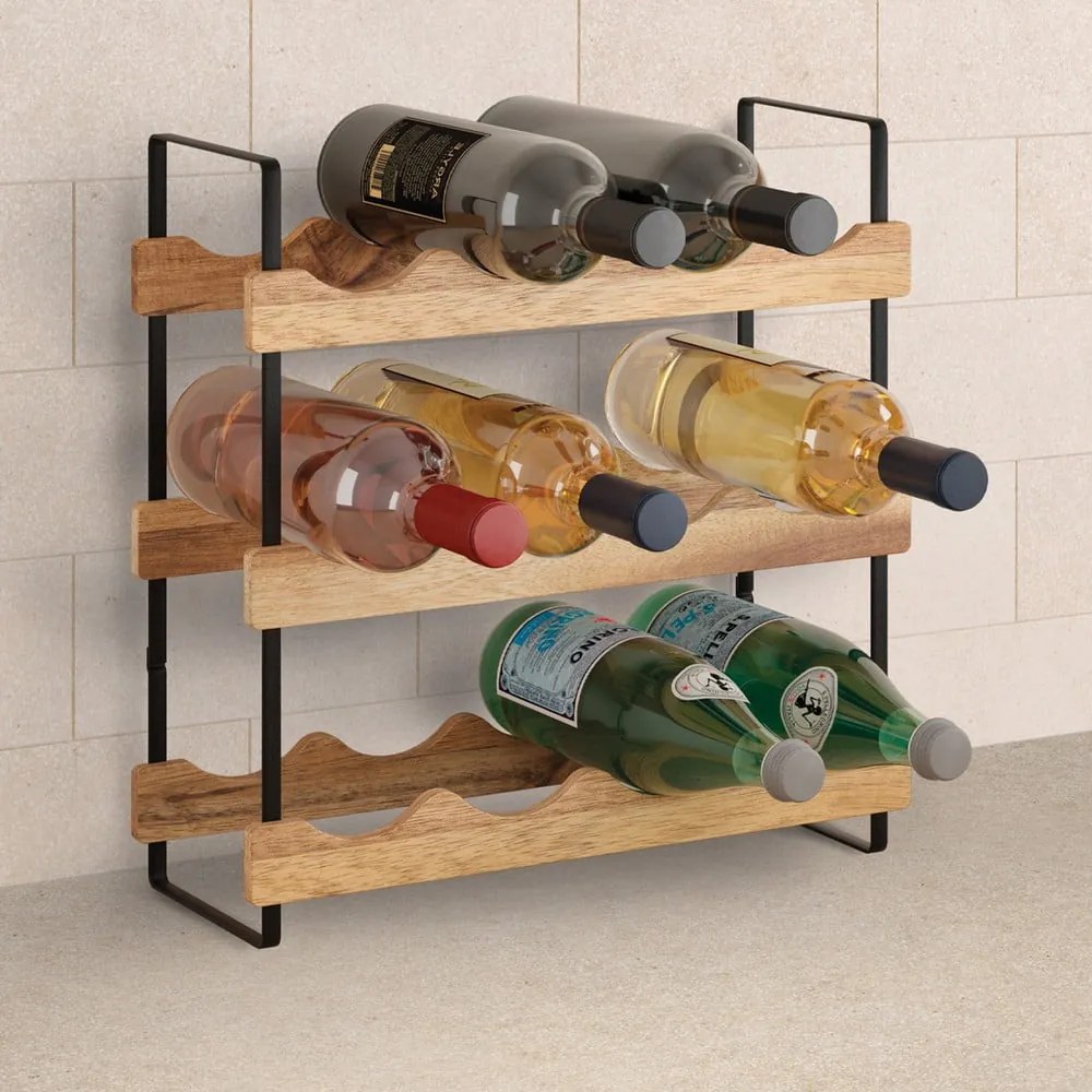 Portabottiglie per vino in legno numero di bottiglie 12 York – Metaltex