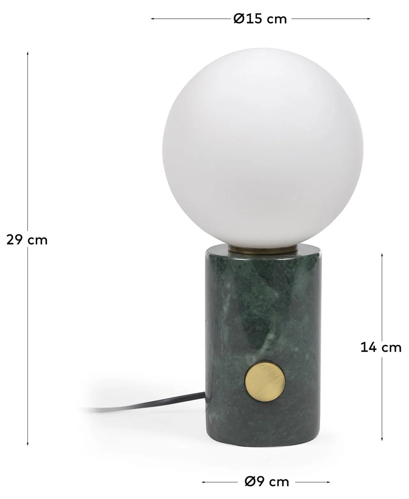 Kave Home - Lampada da tavolo Lonela in marmo finitura verde