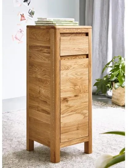 Cassettiera moderna in legno massello naturale