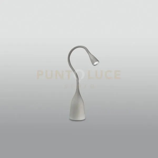 Gls021- lampada da tavolo grigio lucido flessibile con braccio in s...