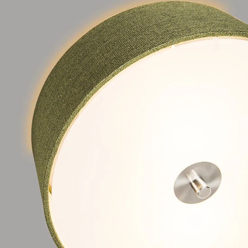 Lampada da soffitto rustica verde 30 cm - Drum Jute