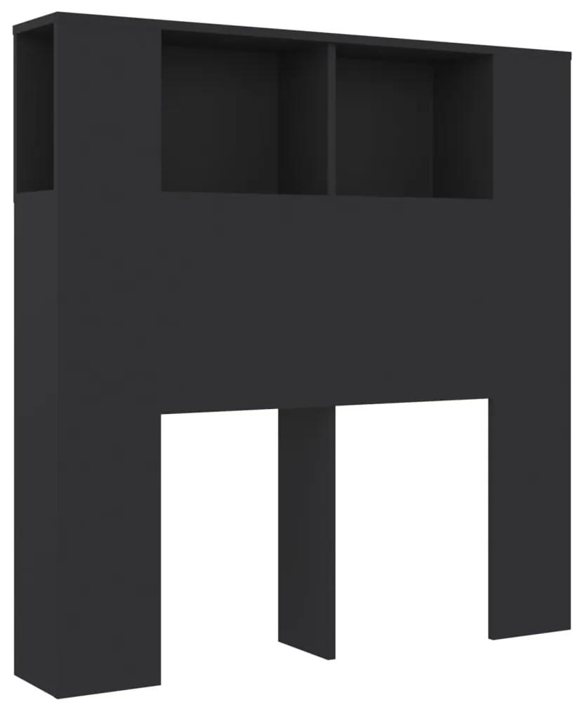 Testiera con scomparti nera 100x18,5x104,5 cm