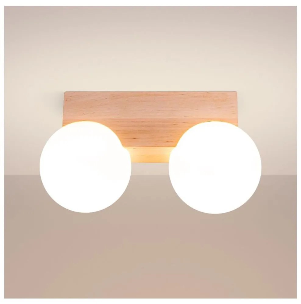 Sollux SL.1683 - Plafoniera BULBO 2xG9/8W/230V faggio/bianco