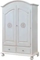 Armadio 2 porte legno shabby bianco invecchiato 125x61x200