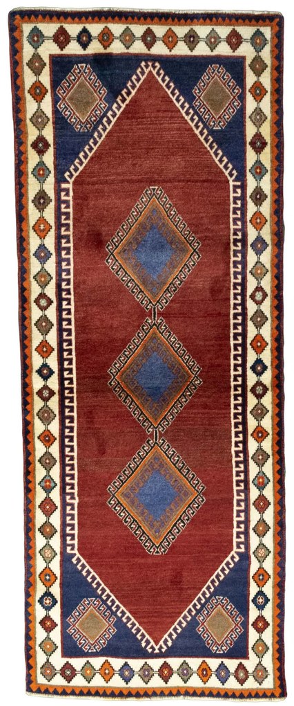 Gabbeh Tappeto persiano 260x100 Rosso (Iran) Annodato A Mano