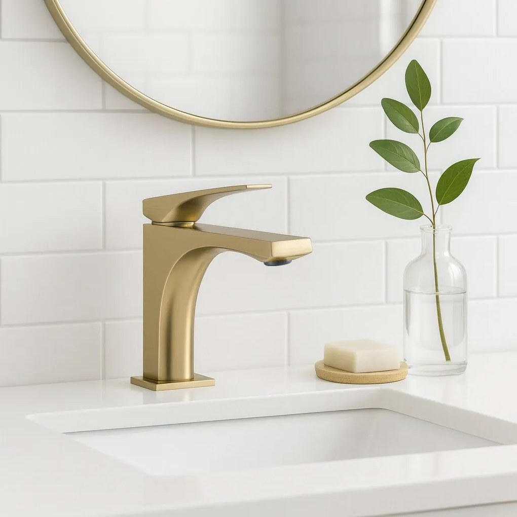 Rubinetto da lavabo Rea Joe Brush Gold low