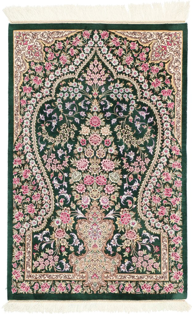 Ghom Tappeto 90x60 (Iran) Annodato A Mano