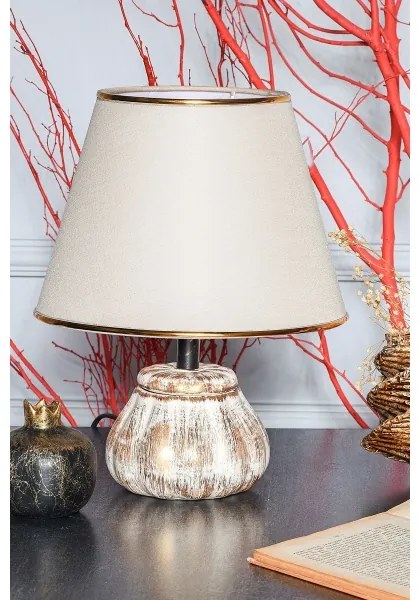 Lampada da tavolo RAMZES 1xE27/40W/230V crema/dorata