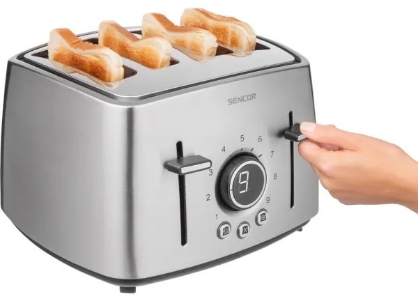 Sencor - Tostapane a 4 fette 1600W/230V finitura cromata opaca