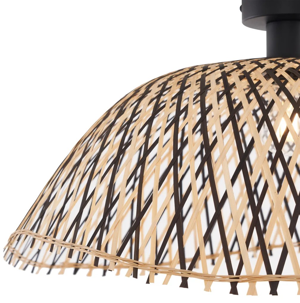 Lampada da soffitto Art Déco in bambù nero 60 cm - Alka