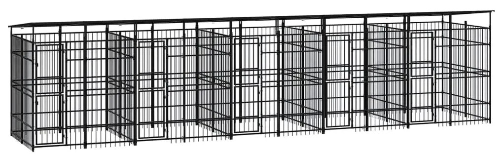 Gabbia Per Cani Da Esterno Con Tetto İn Acciaio 18,43 M² /