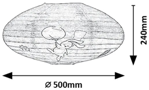 Rabalux 71408 - Paralume per bambini per lampadario HOPPLY max. 40W diametro 50 cm