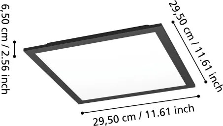 Eglo 901505-LED RGBW Plafoniera dimmerabile MORADILLO-Z LED/14W/230V 30x30cm nero