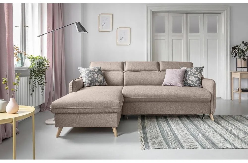Divano letto angolare beige (angolo sinistro) Sweet Harmony - Miuform