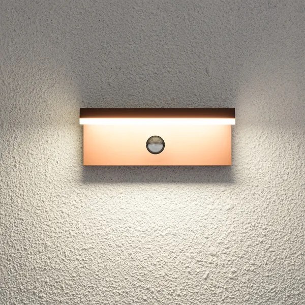 Brilagi-LED Applique da esterno con sensore TESSI LED/10W/230V, marrone, IP54