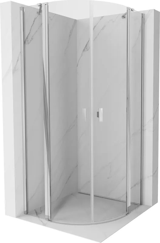 Mexen Mist cabina doccia semicircolare apribile 90 x 90 cm, trasparente, cromo - 8A32-090-090-01-00