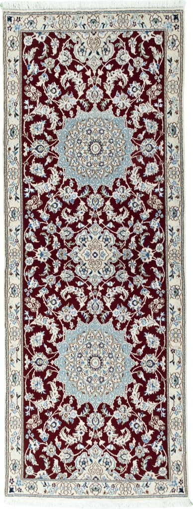 Nain Tappeto 80 x 220 Rosso (Iran) Annodato A Mano