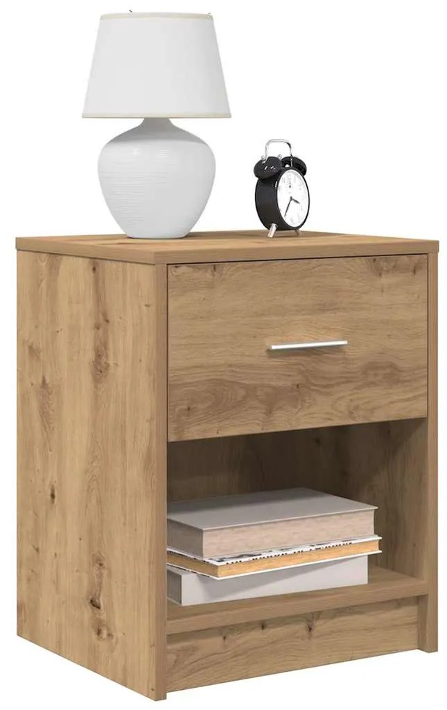 Comodino Con Cassetto Rovere Artigianale 40x34x50 Cm /