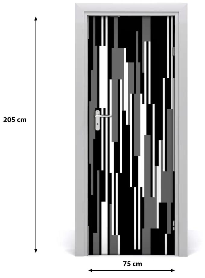Sticker porta Linee in bianco e nero 75x205 cm