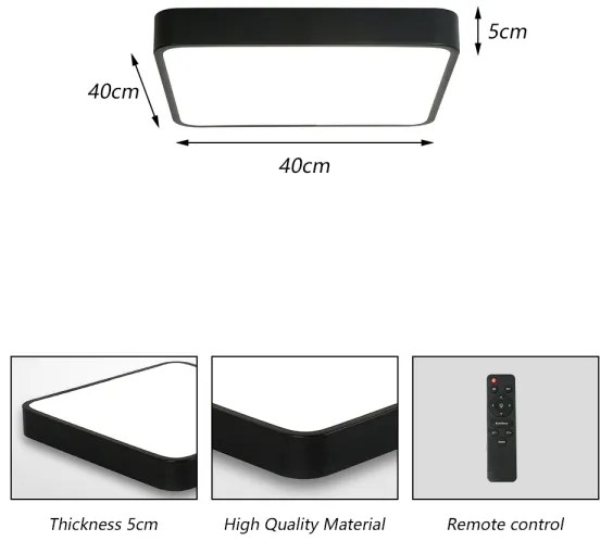Brilagi - Lampada dimmerabile POOL SQUARE LED/36W/230V 3000-6000K 40x40 cm nera+DO